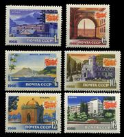 Изображение СССР 1966 г. Сол# 3383-8 • Туризм в СССР • MNH OG XF • полн. серия