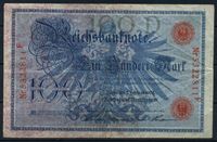Изображение Германия 1908 г. D P# 33a • 100 марок • красный номер • регулярный выпуск • VF- ( кат. - $10 )