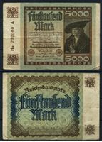 Изображение Германия 1922 г. P# 81b • 5000 марок • в.з. орнамент из линий • регулярный выпуск • F+
