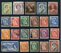 Изображение Новая Зеландия 1953-60 гг. • 1/2 d. - 1s.6d. • Елизавета II • 22 марки • стандарт • Used VF