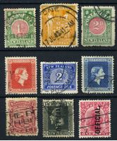 Изображение Новая Зеландия 1904-60 гг. • доплатные и официальные (9 марок) • Used VF