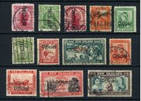 Изображение Новая Зеландия 1908-46 гг. • набор 12 марок • надпечатки • официальная почта • Used VF