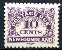 Изображение Ньюфаундленд 1939-49 гг. SC# J6 • 10 c. • служебный выпуск • MLH OG XF ( кат.- $7 )