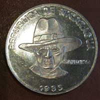 Изображение Никарагуа 1985 г. • KM# 43a • 1 кордова • Сандино. RARE! • MS BU ( кат.- $35,00 )