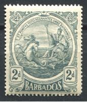 Изображение Барбадос 1916-19 гг. • Gb# 184 • 2d. "Правь Британия" • MLH OG XF ( кат.- £12 )