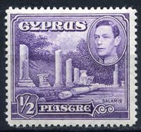 Изображение Кипр 1938-51 гг. Gb# 152a • 1/2 pi. Основной выпуск. Георг VI • MLH OG XF ( кат.- £3,5 )