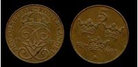 Изображение Швеция 1923 г. KM# 779.2 • 5 оре • AU+ (кат. - $100-150)
