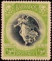 Изображение Барбадос 1920-1921 гг. Gb# 202 • Победа. 1/2d • MNH OG VF