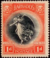Изображение Барбадос 1920-1921 гг. Gb# 203 • Победа. 1d • MNH OG VF ( кат.- £4 )