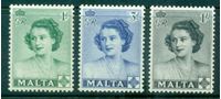 Изображение Мальта 1950г. Gb# 255-257 • Визит принцессы Елизаветы на Мальту • MLH OG XF