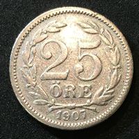 Изображение Швеция 1907 г. • KM# 775 • 25 эре • (серебро) год - тип. • XF-