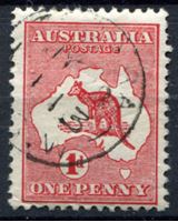 Изображение Австралия 1913-14 гг. Gb# 2 • 1d. Кенгуру на карте • Used VF