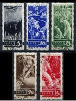 Bild von СССР 1935 г. • Сол# 481-5 • Антивоенная • полн. серия • Used(ФГ) XF
