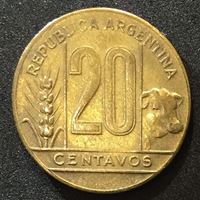 Изображение Аргентина 1947 г. • KM# 42 • 20 сентавос • регулярный выпуск • AU+