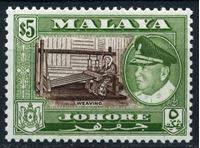 Изображение Малайя • Джохор 1960 г. • Gb# 165 • 5$. прядение • MLH OG XF ( кат.- £40 )