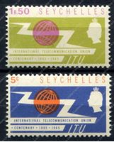 Изображение Сейшелы 1965 г. GB# 218-9 • Всемирный телекоммуникационный союз • MNH OG VF • полн. серия