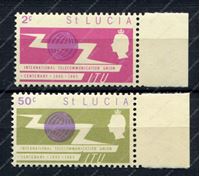 Изображение Сент-Люсия 1965 г. GB# 212-3 • Всемирный телекоммуникационный союз • MNH OG VF • полн. серия
