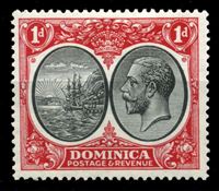Изображение Доминика 1923-1933 гг. • Gb# 73 • 1 d. • фрегат у берегов острова • MLH OG XF ( кат.- £17 )