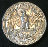 Изображение США 1962 г. D • KM# 164 • квотер(25 центов) • Джордж Вашингтон • Американский орел • регулярный выпуск • MS BU