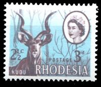 Изображение Родезия 1967-1968 гг. Gb# 408 • 3d. и 2 1/2c. • переходная серия "двойной номинал" • MNH OG XF+