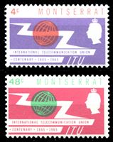 Изображение Монтсеррат 1965 г. Gb# 158-9 • 100-летие ВТС(ITU) • MNH OG • полн. серия
