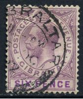 Изображение Гибралтар 1912-24 гг. • Gb# 80 • 6d. • Георг V • стандарт • Used XF ( кат.- £17 )