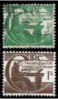 Изображение Ирландия 1944 г. SC# 128-9 • 1/2p. и 1sh. • Майкл О'Клери (монах-историк) • Used XF • полн. серия ( кат.- $2,5 )
