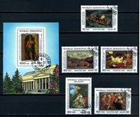 Изображение Мадагаскар 1987 г. SC# 827-32 • живопись (Пушкинский музей) • Used(ФГ) XF • полн. серия+блок
