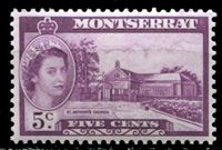 Изображение Монтсеррат 1953-62 гг. Gb# 141 • Елизавета II основной выпуск • 5c. • церковь св. Антония • MNH OG XF