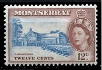 Изображение Монтсеррат 1953-62 гг. Gb# 144 • Елизавета II основной выпуск • 12c. • Церковь св. Антония • MNH OG XF