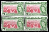 Изображение Монтсеррат 1953-62 гг. Gb# 145 • 24c. • Елизавета II основной выпуск • уборка томатов • MNH OG XF • кв.блок