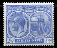 Изображение Сент-Китс и Невис 1921-29 гг. Gb# 44 • Георг V основной выпуск • 2 1/2d. • Колумб на палубе • MLH OG XF