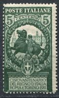 Изображение Италия 1911 г. • SC# 120 • 5 c. • 50-летие объединения в королевство • MH OG VF ( кат.- $40 )