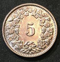 Изображение Швейцария 1936 г. B (Берн) • KM# 26b • 5 раппенов • регулярный выпуск • AU+ ( кат.- $10,00 )