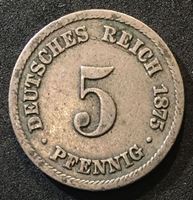 Изображение Германия 1875 г. B (Ганновер) • KM# 3 • 5 пфеннигов • регулярный выпуск • XF- ( кат.- $25,00 )