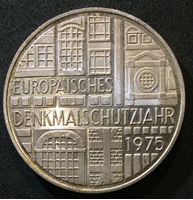 Изображение Германия ФРГ 1975 г. F (Штутгарт) • KM# 142.1 • 5 марок • Год защиты памятников архитектуры • памятный выпуск • MS BU