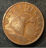 Изображение Австрия 1934 г. • KM# 2836 • 1 грош • орел • регулярный выпуск • XF+
