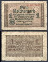 Изображение Германия 3-й рейх 1940-45 гг. P# R136a • 1 рейхсмарка • для "Восточных земель" • оккупационный выпуск • F-