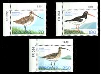 Изображение Фарерские о-ва 1977 г. SC# 28-30 • 70,180 и 250 o. • Птицы островов • MNH OG Люкс • полн. серия