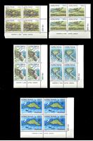 Изображение Фарерские о-ва 1978 г. SC# 31-5 • 100 - 180 o. • Карты и виды островов • MNH OG Люкс • кв. блоки ( кат.- $12 )