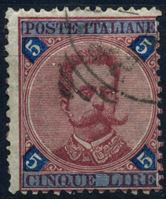 Изображение Италия 1891-96 гг. • SC# 72 • 5 L. • Король Умберто I (концовка серии) • Used XF ( кат.- $250 )