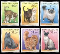 Изображение Новая Зеландия 1998 г. SC# 1484-9 • 40 c. - 1.80$ • кошки • MNH OG XF • полн. серия ( кат.- $11 )