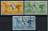 Изображение Кипр 1965 г. • Gb# 262-4 • 15 - 75 m. • 100-летие ВТС(ITU) • Used XF • полн. серия ( кат.- £8 )