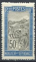 Изображение Мадагаскар 1908-28 гг. SC# 103 • 50 c. • осн. выпуск • путешественник в кресле-носилках • MNH OG VF