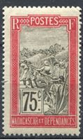 Изображение Мадагаскар 1908-28 гг. SC# 107 • 75 c. • осн. выпуск • путешественник в кресле-носилках • MNH OG VF