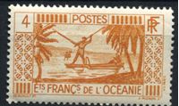 Изображение Океания 1939-49 гг. Iv# 87 • 4 c. • осн. выпуск • рыбак в лодке • MH OG VF