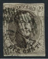 Изображение Бельгия 1851-4 гг. SC# 6 • 10 c. • король Леопольд I • Used VF ( кат.- $9 )