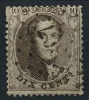 Изображение Бельгия 1863-5 гг. SC# 14 • 10 c. • король Леопольд I • Used XF ( кат.- $4 )