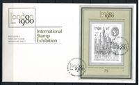 Изображение Великобритания 1980 г. SC# 909a • 50 p. • Филателистическая выставка • вид Лондона • Used(СГ) XF • блок • КПД
