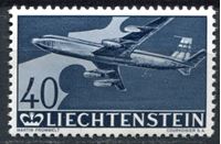 Изображение Лихтенштейн 1960 г. Mi# 392 • 40 rp. • Пассажирский самолет • авиапочта • MNH OG XF ( кат.- €5,5 )